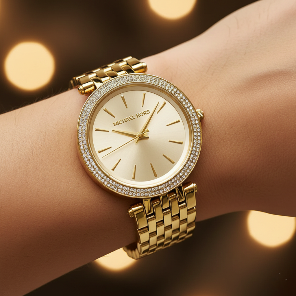 Michael Kors Darci MK3191 Women’s Gold Dial Gold-Tone Bracelet Watch