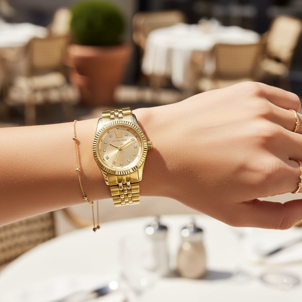 Michael Kors Lexington MK4741 Women’s Gold Dial Stainless Steel Watch