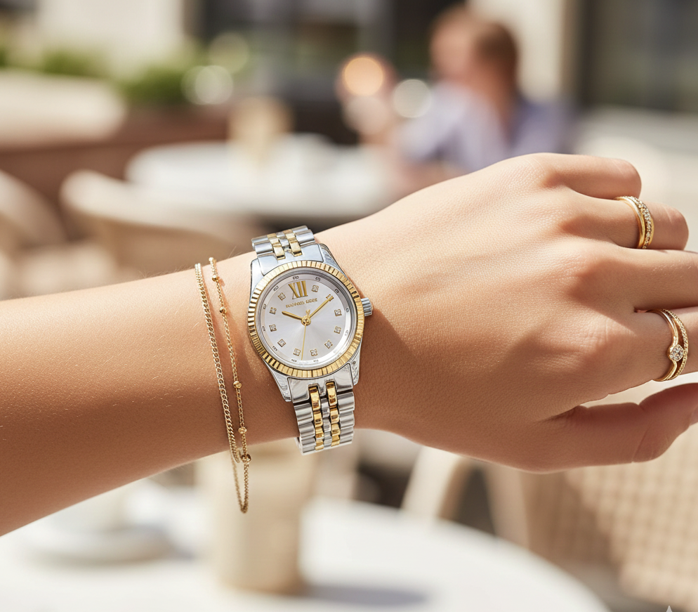 Michael Kors Lexington MK4740 Women’s Silver & Gold Dial Stainless Steel Watch