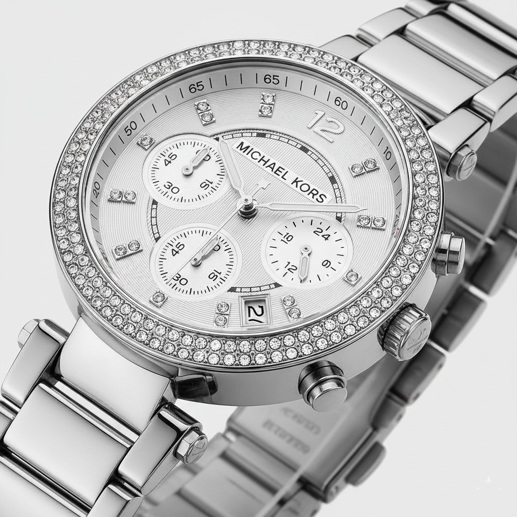 Michael Kors MK5353 Parker Women’s Silver Dial Stainless Steel Chronograph Watch