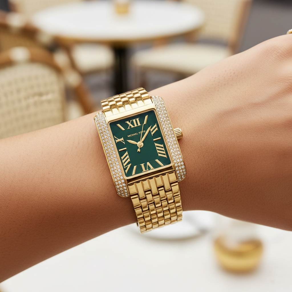 Michael Kors Emery Three MK4742 Women’s Gold Green Dial Stainless Steel Watch