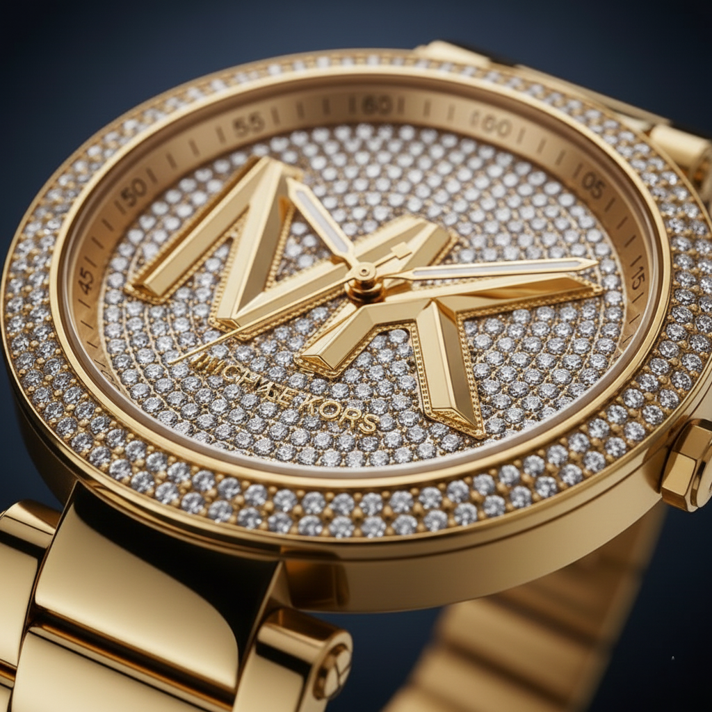 Michael Kors Parker MK7283 Women’s Crystal-Pave Dial Gold-Tone Bracelet Watch