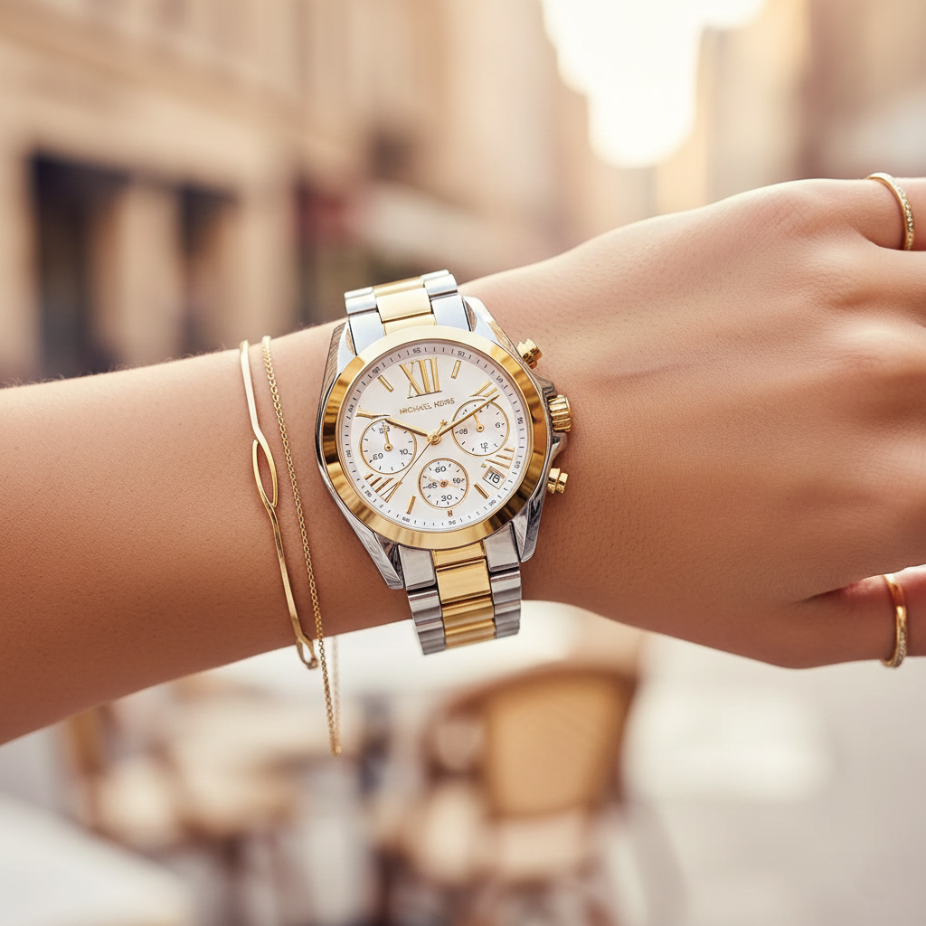 Michael Kors Bradshaw MK5912 Women’s Silver & Gold Stainless Steel Multi-Function Watch