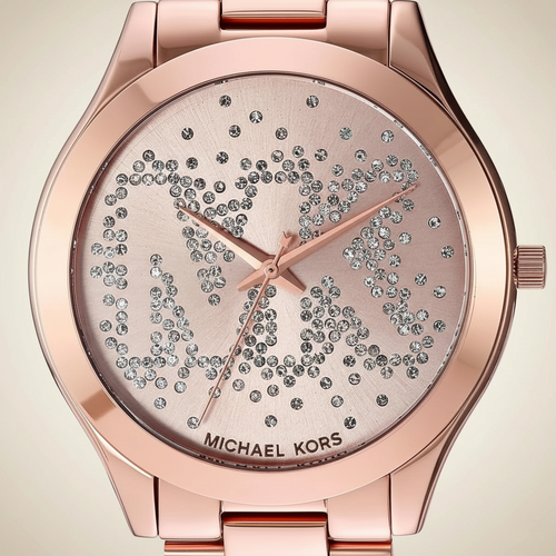 Michael Kors MK3591 Slim Runway Women’s Rose Gold Crystal Dial Stainless Steel Watch