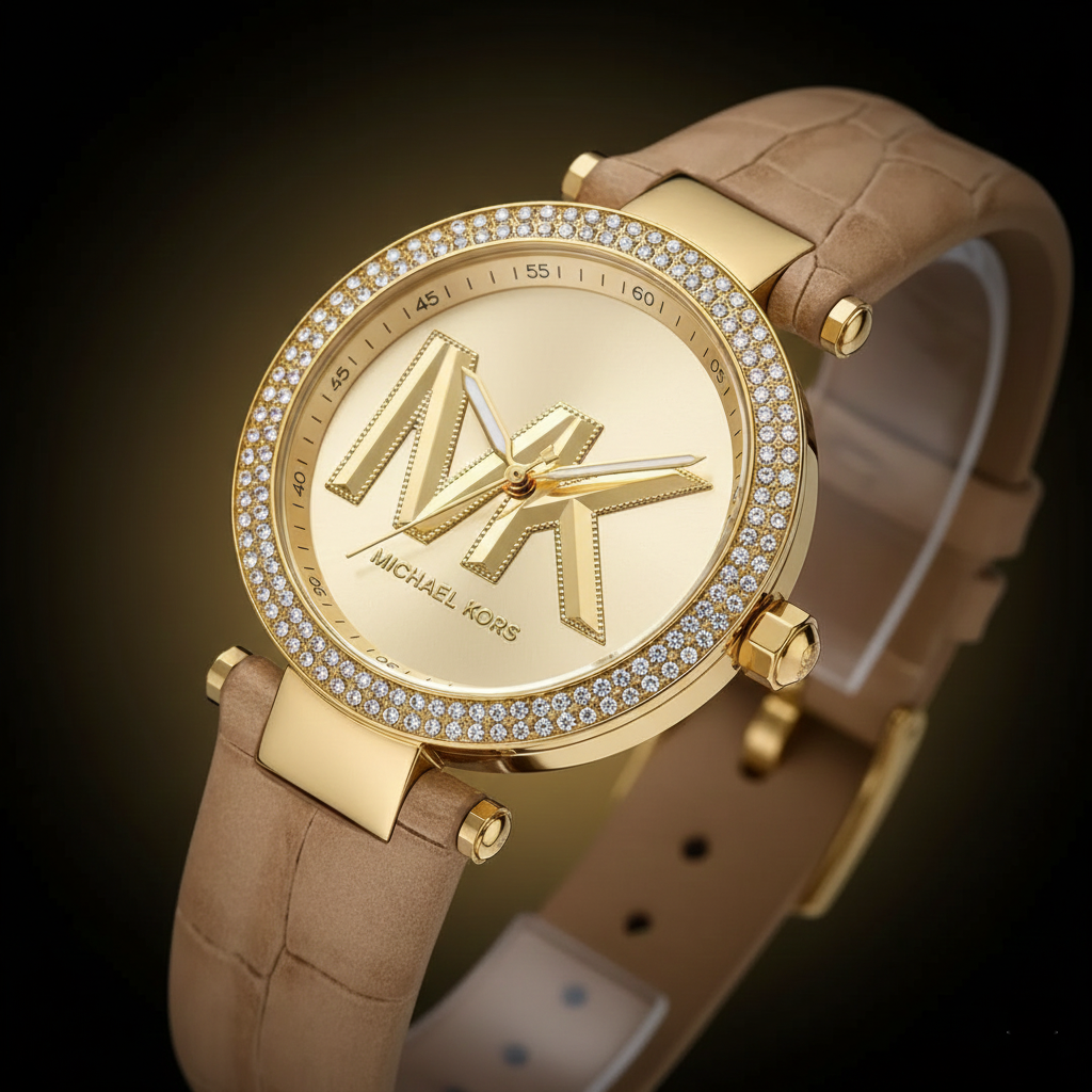 Michael Kors Parker MK4725 Women’s Gold Case Beige Leather Strap Analog Watch