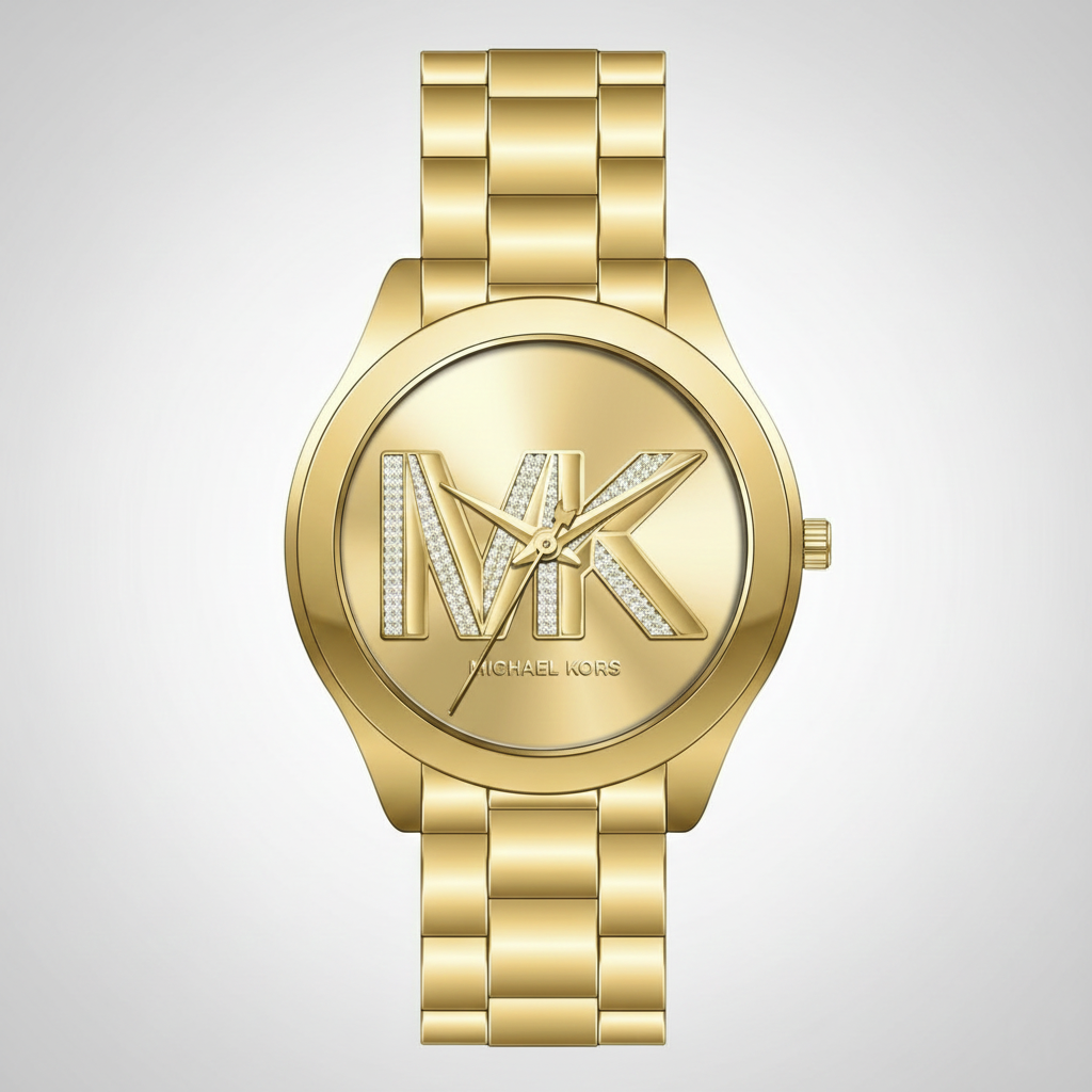 Michael Kors MK4732 Women’s Gold Dial Gold Stainless Steel Crystal Logo Watch