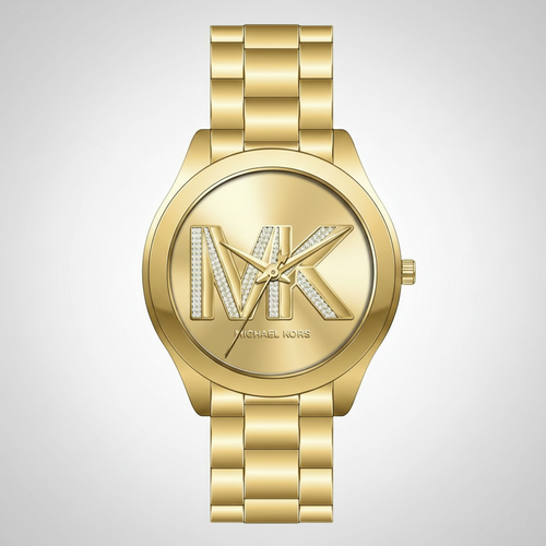 Michael Kors MK4732 Women’s Gold Dial Gold Stainless Steel Crystal Logo Watch
