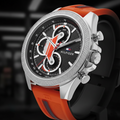 Tommy Hilfiger 1792084 Men's Sport Chronograph Watch – Black Dial with Orange Silicone Strap