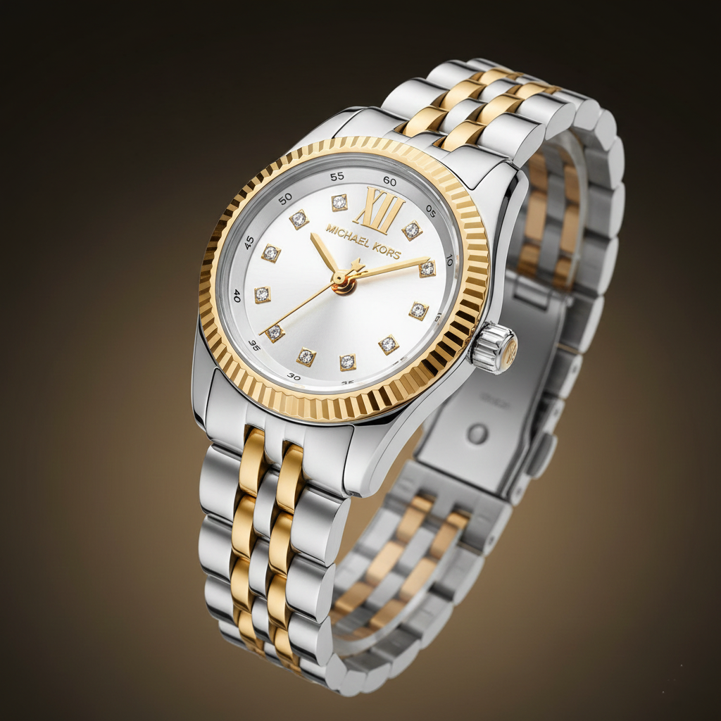Michael Kors Lexington MK4740 Women’s Silver & Gold Dial Stainless Steel Watch