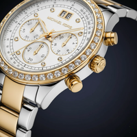 Michael Kors Brinkley MK6188 Women’s Silver & Gold Dial Two-Tone Chronograph Watch