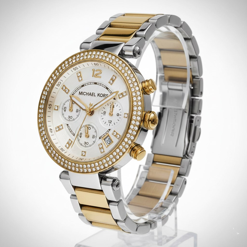 Michael Kors MK5626 Parker Women’s White Dial Two-Tone Chronograph Watch