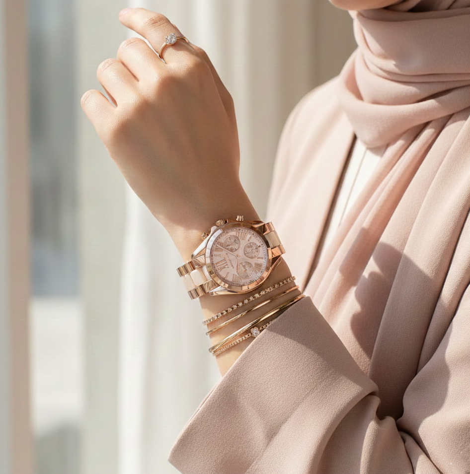 Michael Kors MK6066 Bradshaw Women’s Rose Gold Dial Rose Gold Stainless Steel Chronograph Watch