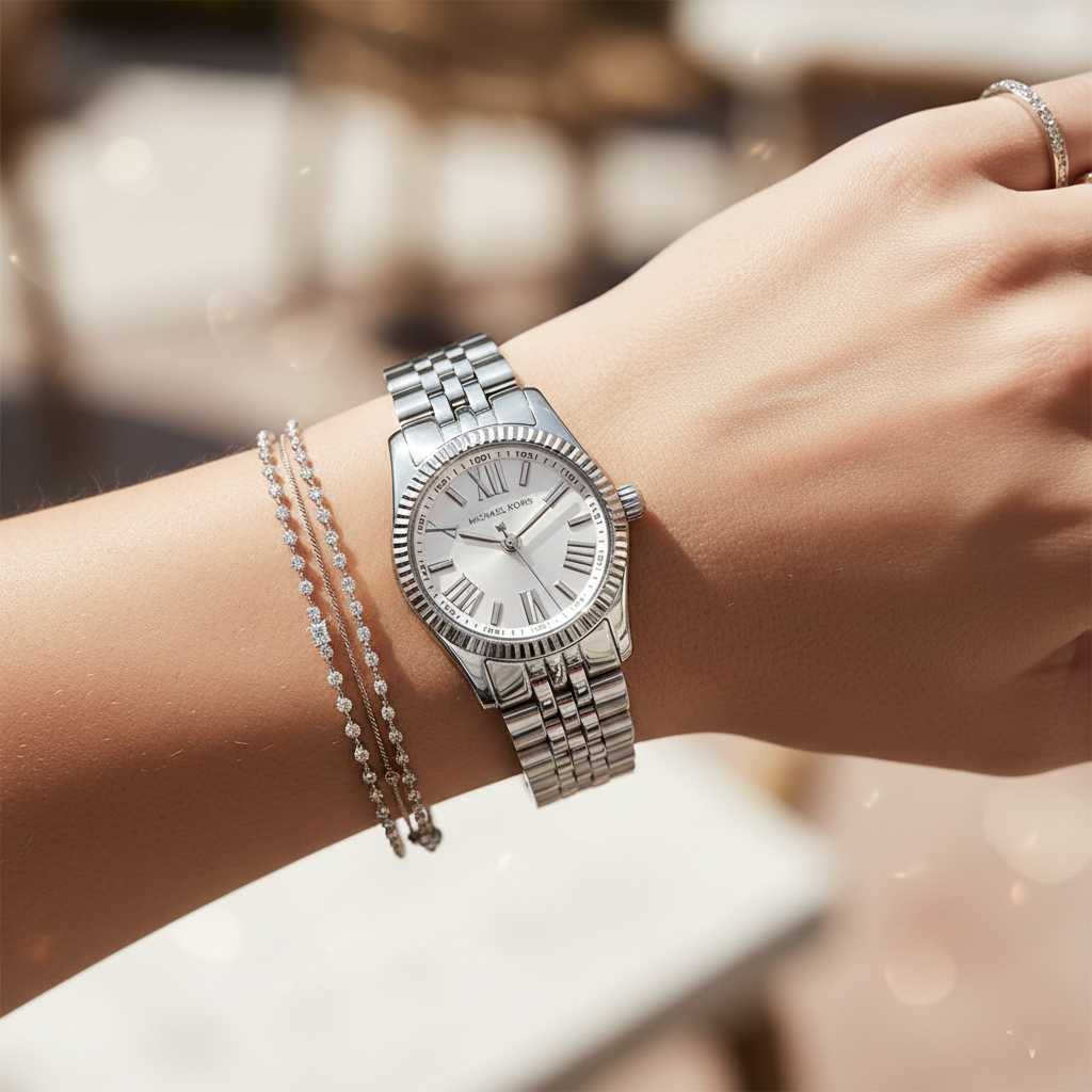 Michael Kors Lexington MK3228 Women’s Silver Stainless Steel Watch