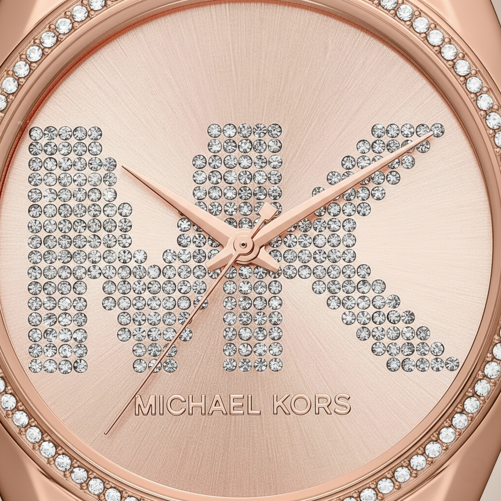 Michael Kors MK6556 Women’s Rose Gold Dial Rose Gold Stainless Steel Crystal Logo Watch