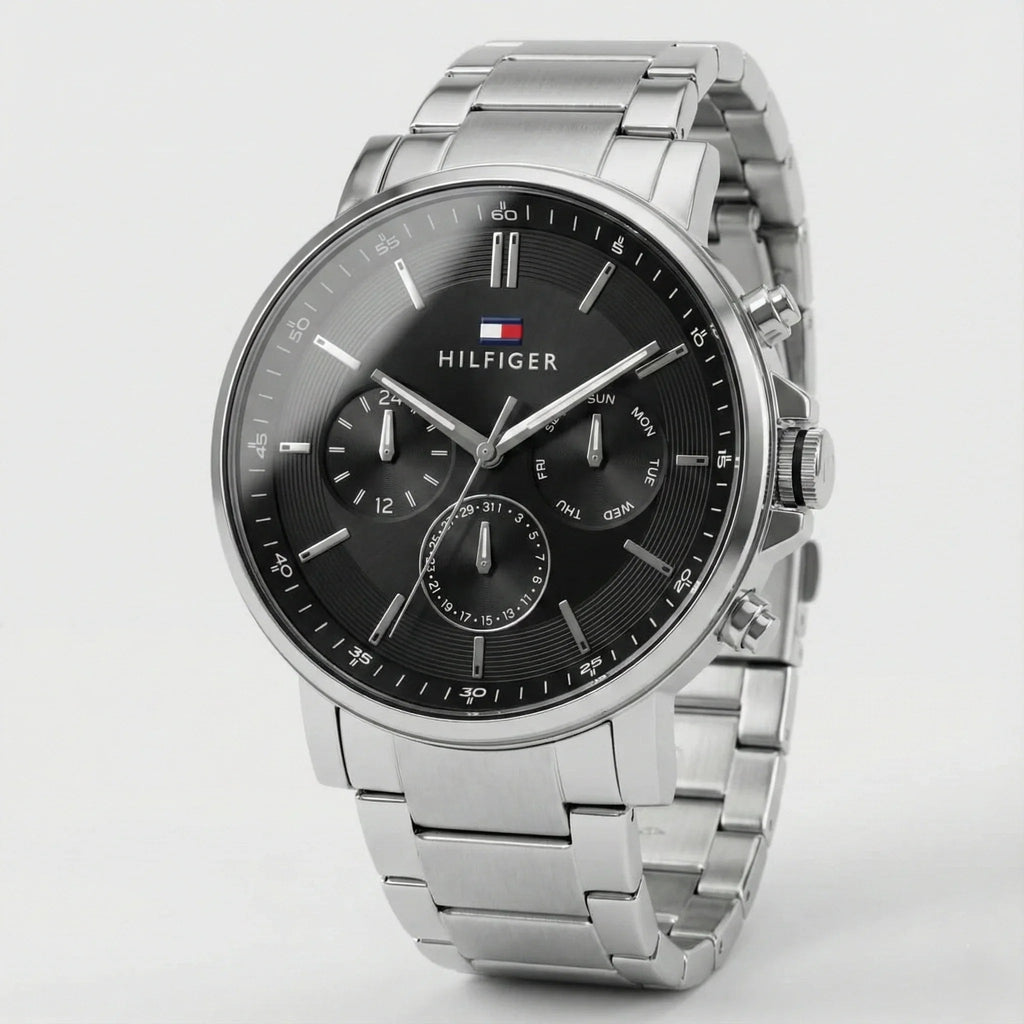 Tommy Hilfiger 1710667 Men’s Chronograph Watch – Black Dial & Stainless-Steel Bracelet