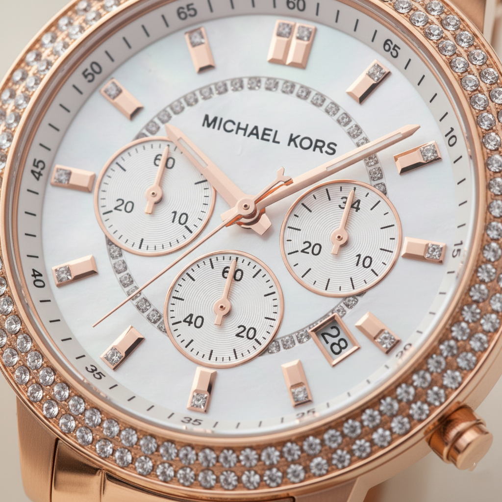 Michael Kors MK5491 Parker Women’s Mother of Pearl Dial Rose Gold Stainless Steel Chronograph Watch