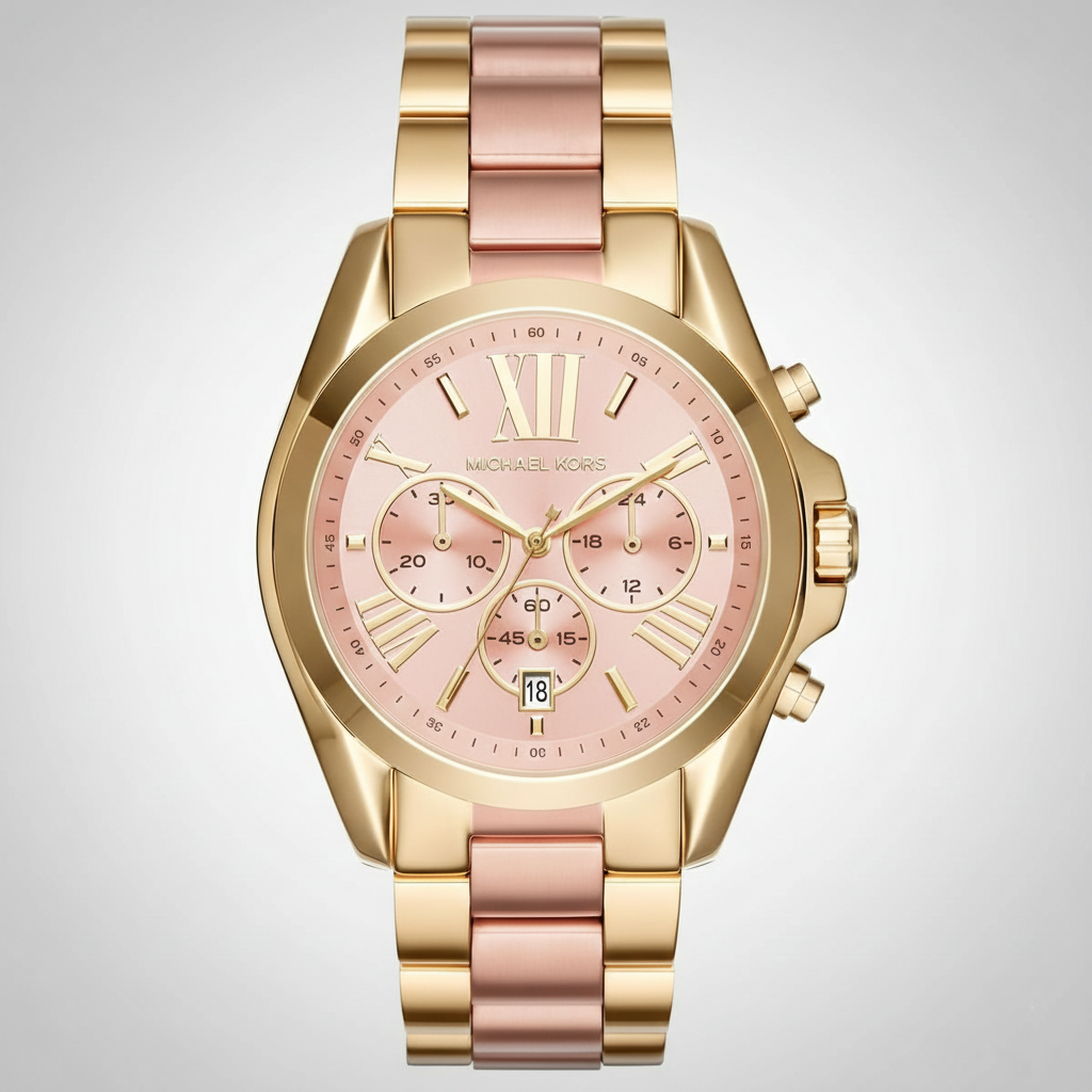 Michael Kors MK6359 Women’s Rose Gold Dial Two-Tone Stainless Steel Chronograph Watch