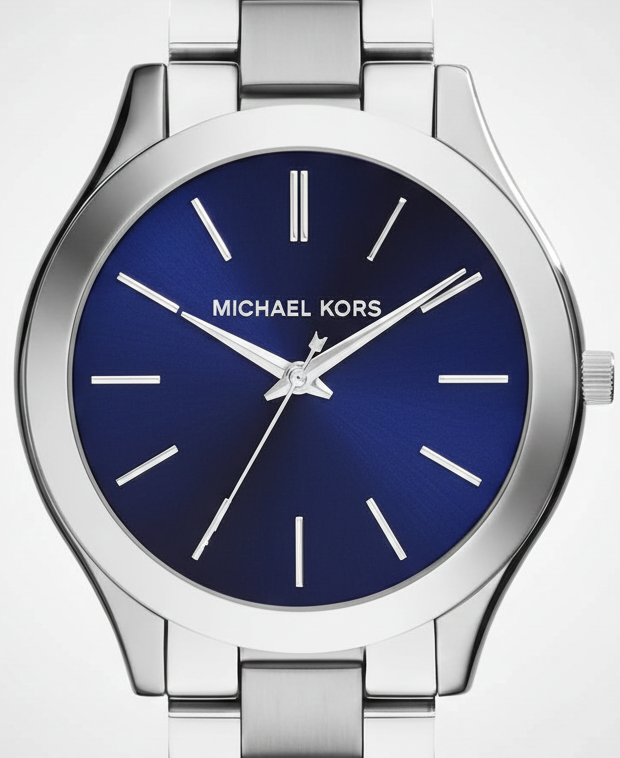 Michael Kors MK3379 Women’s Blue Dial Silver Stainless Steel Slim Watch