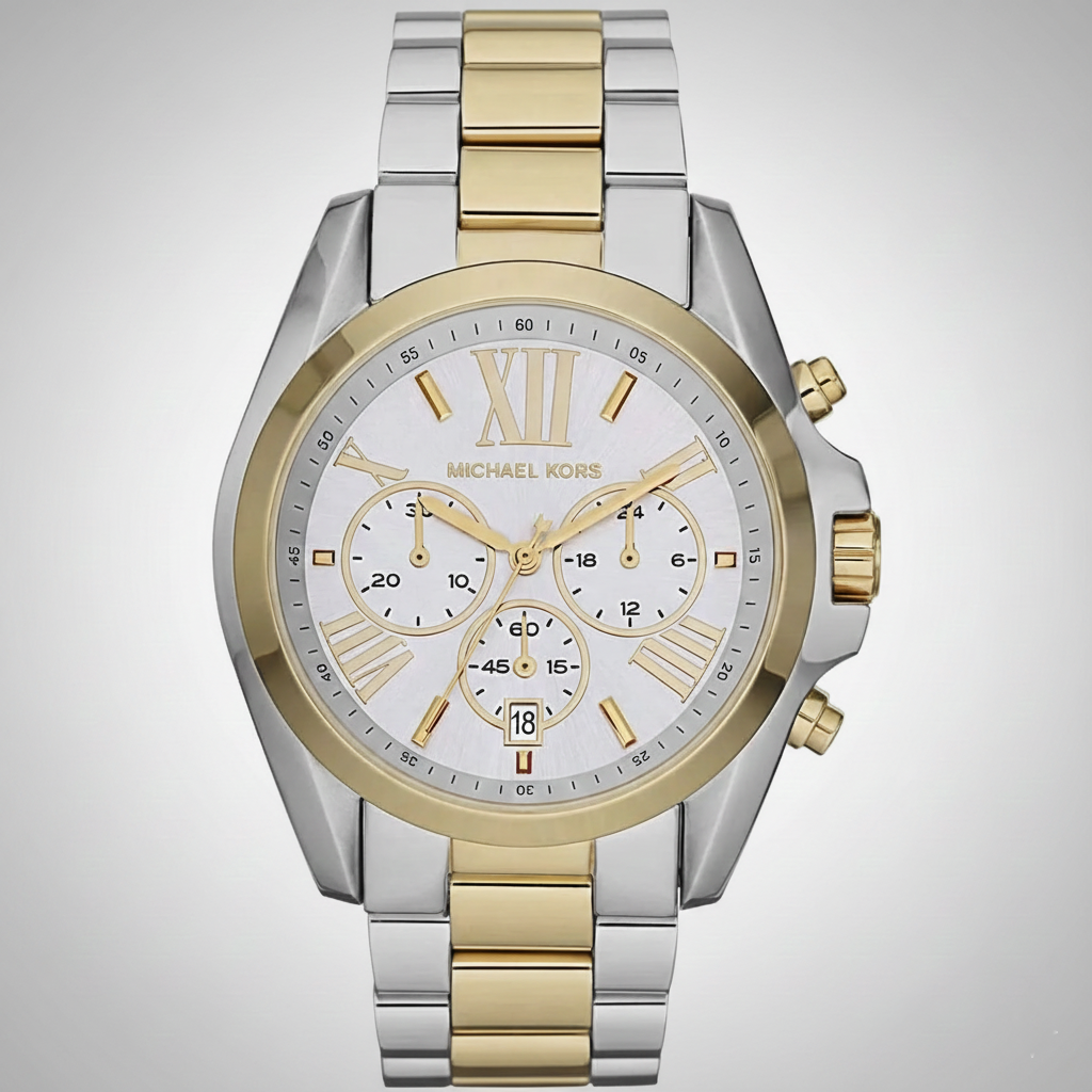 Michael Kors MK5627 Women’s White Dial Two-Tone Stainless Steel Bradshaw Watch