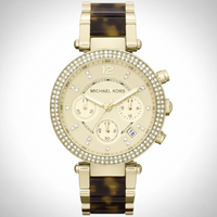 Michael Kors MK5688 Parker Women’s Gold Chronograph Tortoiseshell Crystal Watch