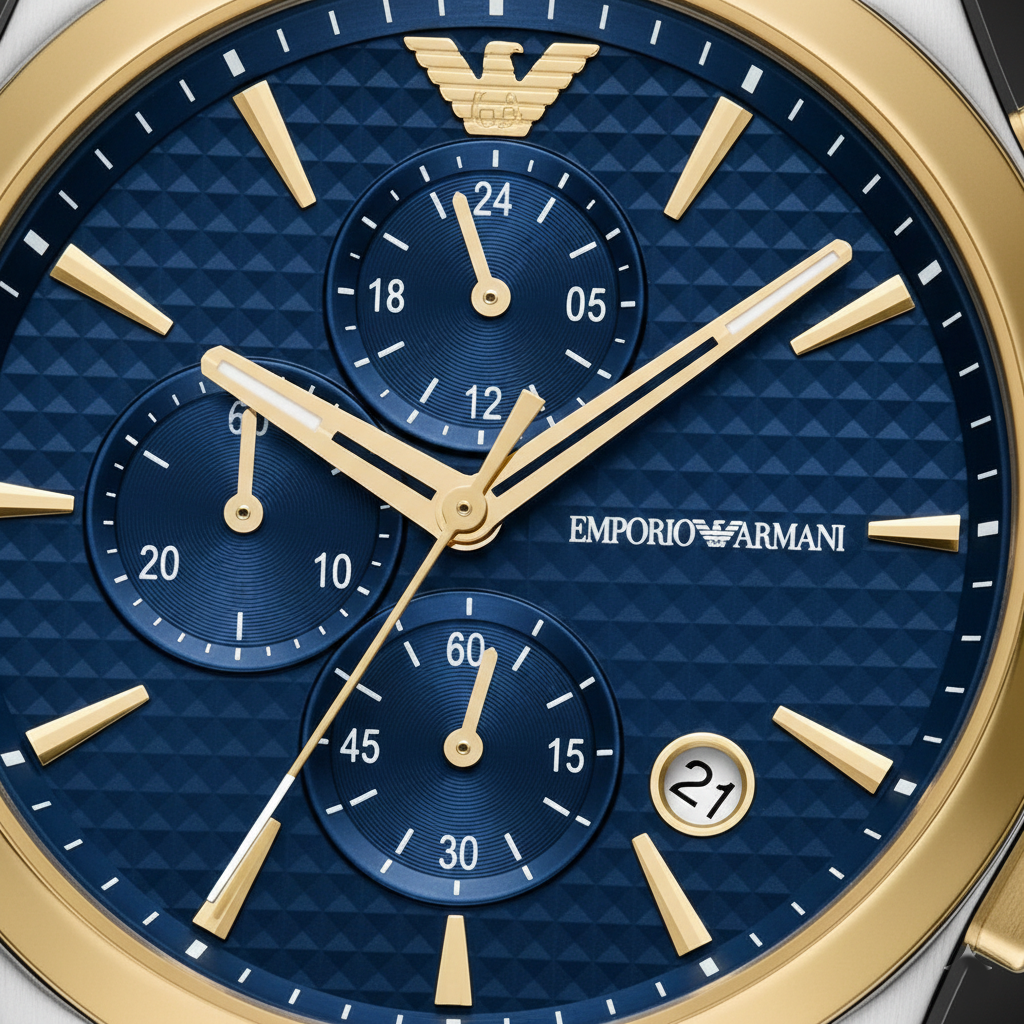 Emporio Armani AR11579 Men’s Blue Dial Two-Tone Stainless Steel Paolo Chronograph Watch