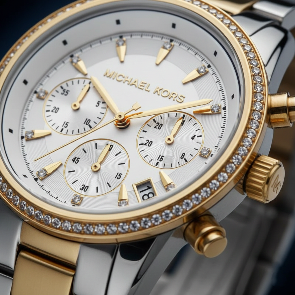 Michael Kors Ritz MK6474 Women’s White Dial Two-Tone Bracelet Multi-Function Watch
