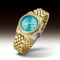 Michael Kors Lexington MK3271 Women’s Gold-Tone Turquoise Dial Stainless Steel Watch