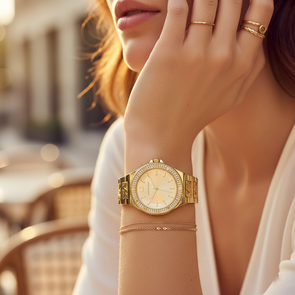 Michael Kors Lennox MK7338 Women’s Silver & Gold Stainless Steel Analog Watch