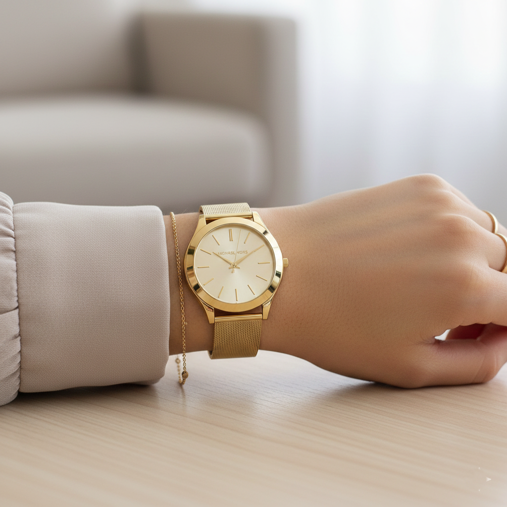 Michael Kors MK3282 Women’s Gold Dial Gold Mesh Stainless Steel Watch