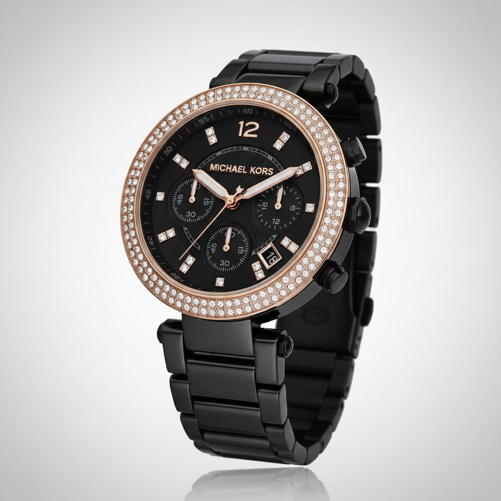 Michael Kors MK5885 Parker Women’s Black Dial Black Chronograph Watch