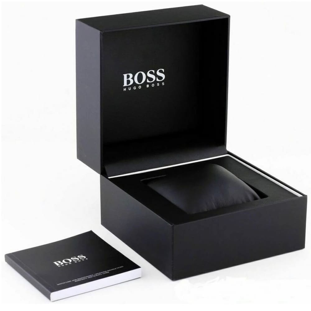 Hugo Boss Grand Prix 1513476 Silver Case Gray Dial Brown Leather Men's Watch