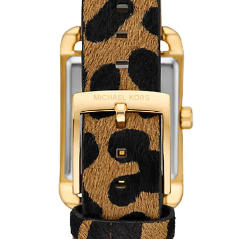 Michael Kors Emery MKo1115 Black Dial Leopard Print Leather Strap Women's Watch