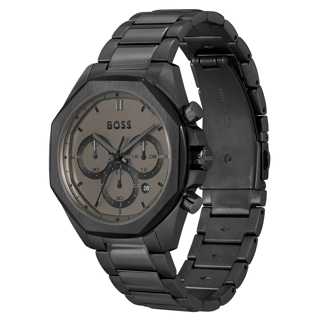 Hugo Boss Cloud 1514016 Grey IP Geometric Chronograph Men's Watch