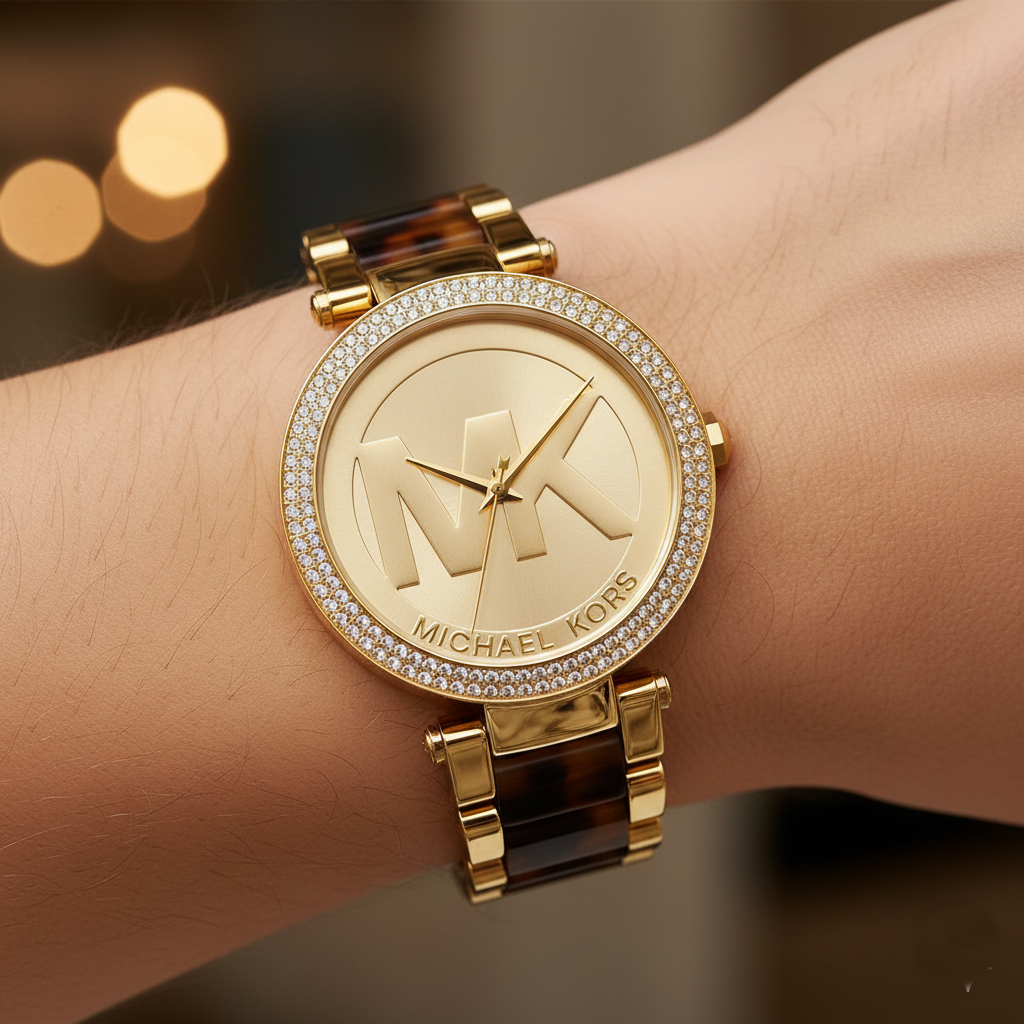 Michael Kors Parker MK6109 Gold & Tortoise Logo Watch