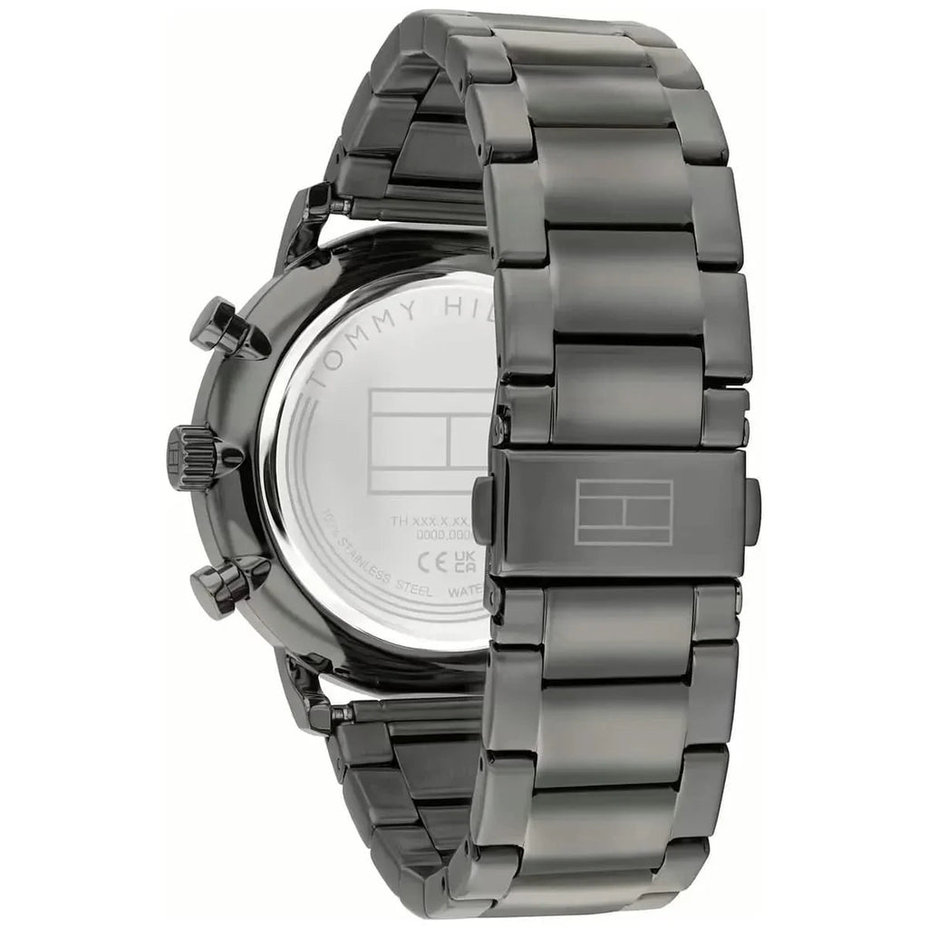 Tommy Hilfiger 1710569 Men’s Multi-Function Watch – Blue Skeleton Dial & Gunmetal Stainless-Steel Bracelet