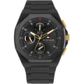 Tommy Hilfiger 1792120 Men’s Multi-Function Watch – Black Dial & Black Silicone Strap (Gold Accents – NEO Edition)