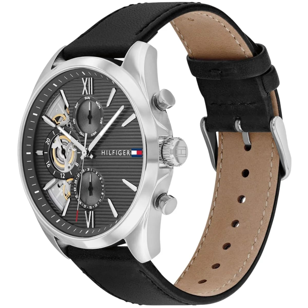 Tommy Hilfiger Men's Multi-Function Watch – Model 1710644 – Black Leather Strap