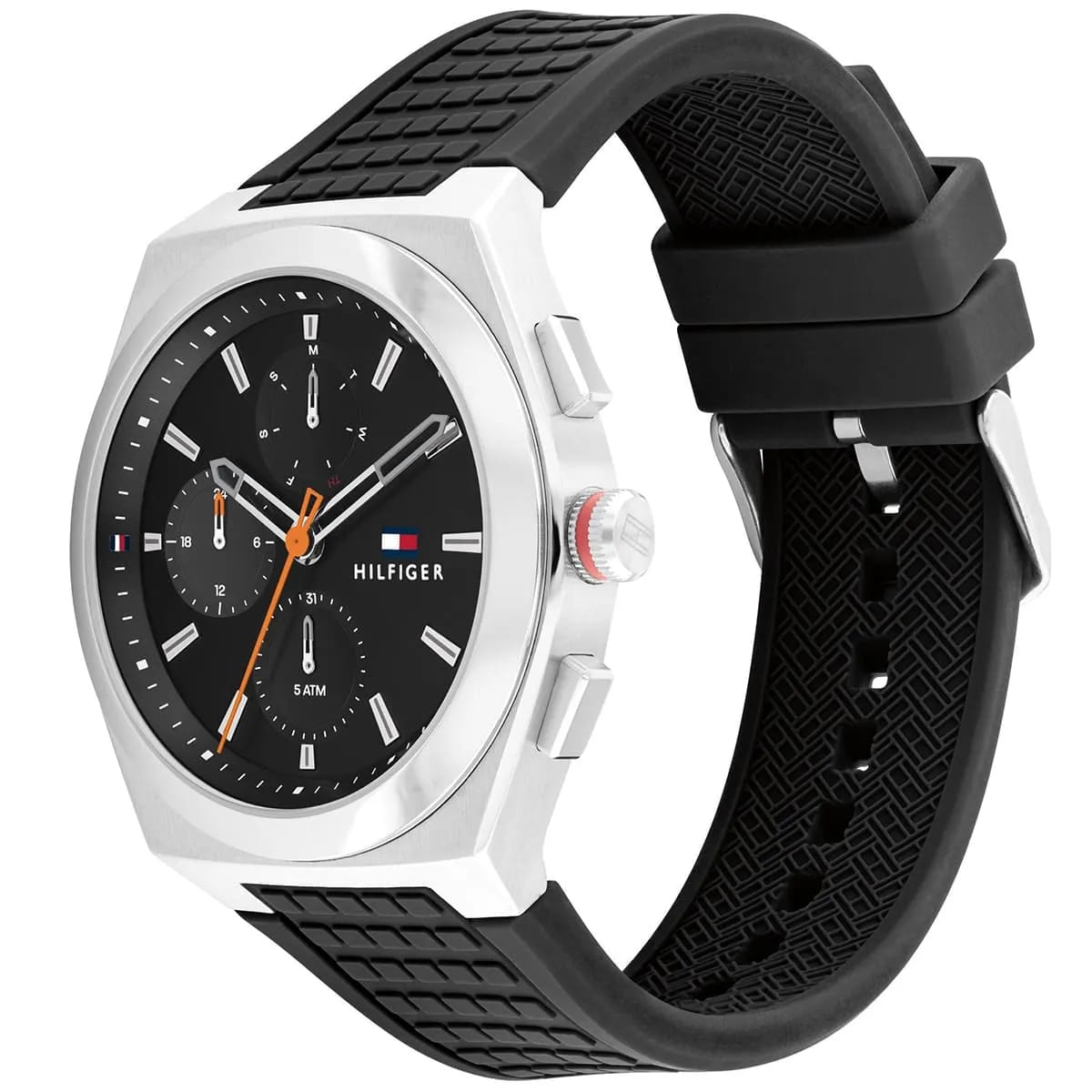 Tommy Hilfiger Connor 1791898 Men’s Black Dial Black Silicone Multi-Function Watch