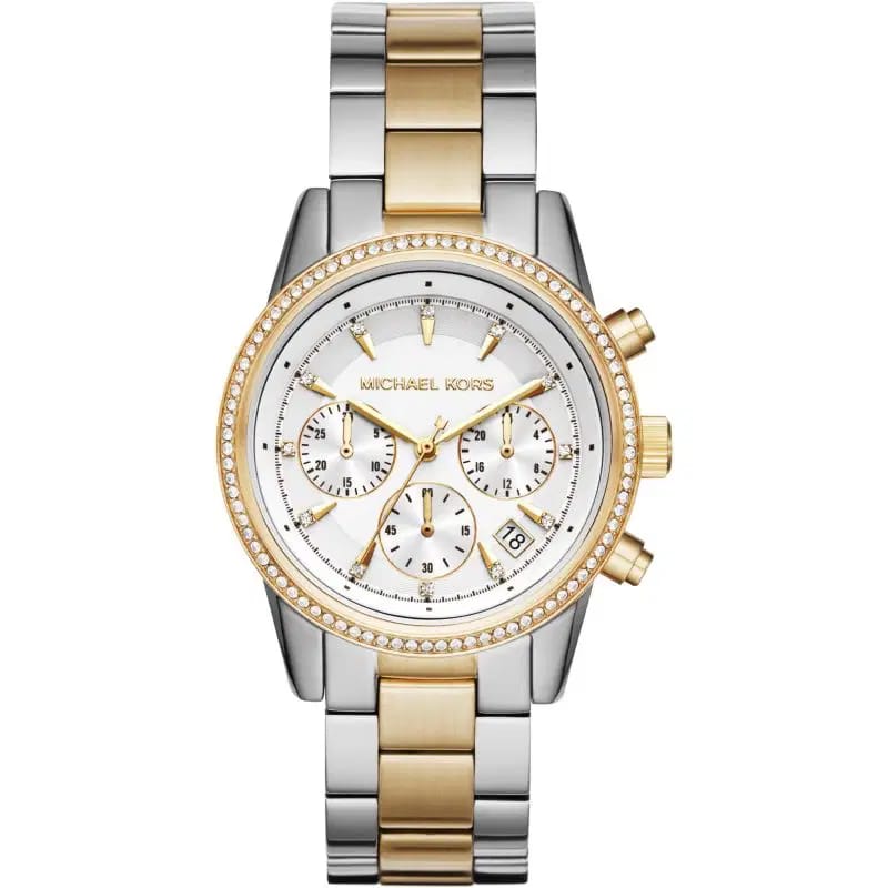 Michael Kors Ritz MK6474 Women’s White Dial Two-Tone Bracelet Multi-Function Watch