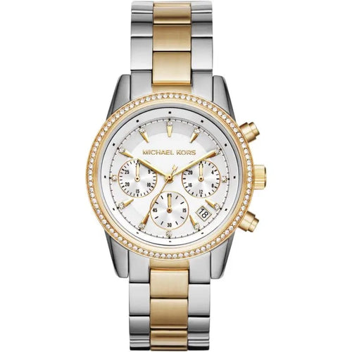 Michael Kors Ritz MK6474 Women’s White Dial Two-Tone Bracelet Multi-Function Watch