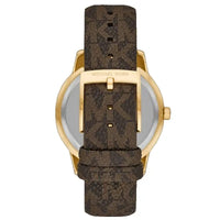 Michael Kors Tibby MK6966 Women’s Gold Dial Brown Leather Multi-Function Watch