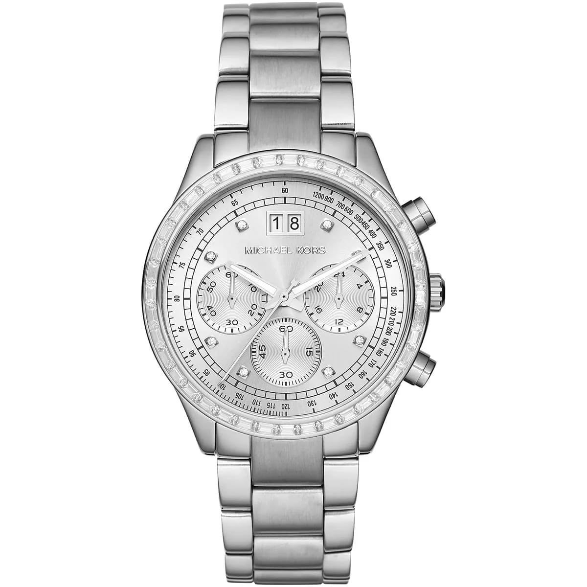 Michael Kors Brinkley MK6265 Women’s Silver Dial Stainless Steel Chronograph Watch