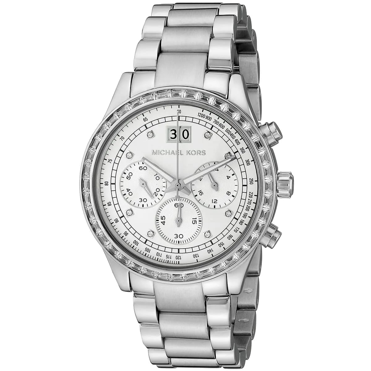 Michael Kors Brinkley MK6265 Women’s Silver Dial Stainless Steel Chronograph Watch