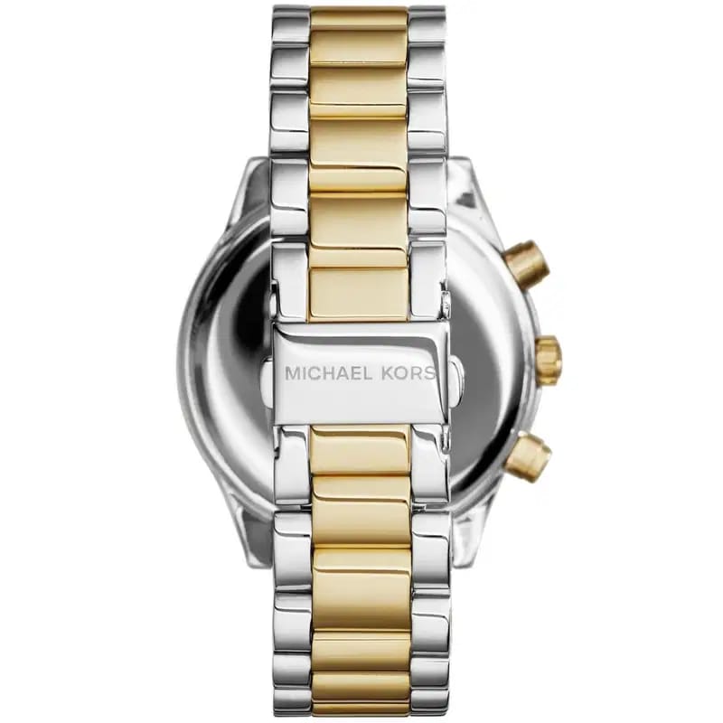 Michael Kors Brinkley MK6188 Women’s Silver & Gold Dial Two-Tone Chronograph Watch