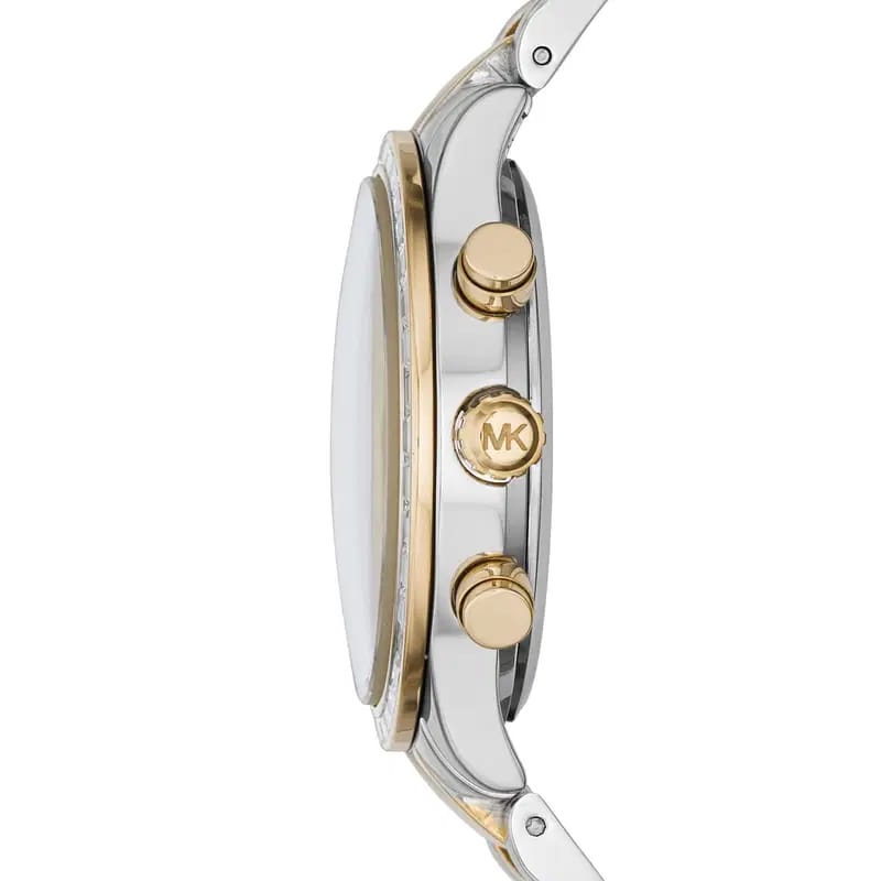 Michael Kors Brinkley MK6188 Women’s Silver & Gold Dial Two-Tone Chronograph Watch