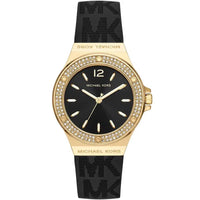Michael Kors Lennox MK7281 Women’s Gold Case Black Silicone Strap Analog Watch