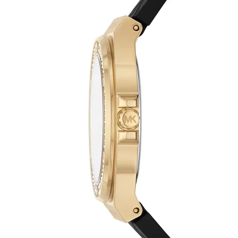 Michael Kors Lennox MK7281 Women’s Gold Case Black Silicone Strap Analog Watch
