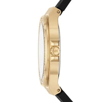 Michael Kors Lennox MK7281 Women’s Gold Case Black Silicone Strap Analog Watch