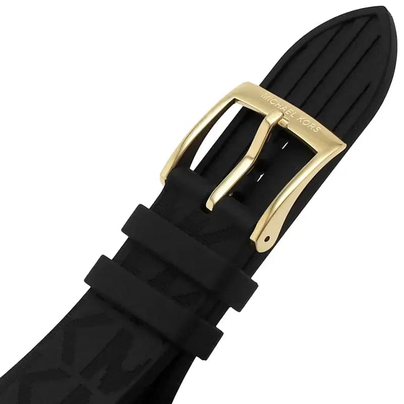 Michael Kors Lennox MK7281 Women’s Gold Case Black Silicone Strap Analog Watch