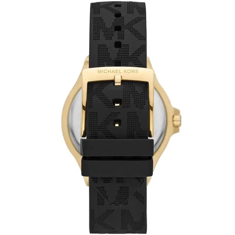 Michael Kors Lennox MK7281 Women’s Gold Case Black Silicone Strap Analog Watch